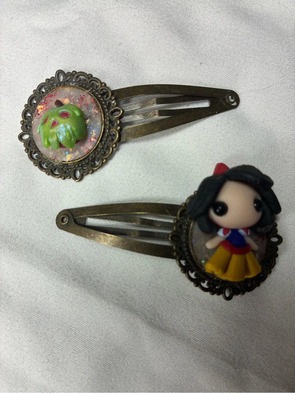 Cute Kids Character Hair Clips in Green and Yellow